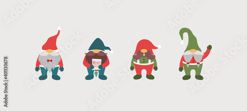 Cute Christmas Gnome Vector Art Illustration