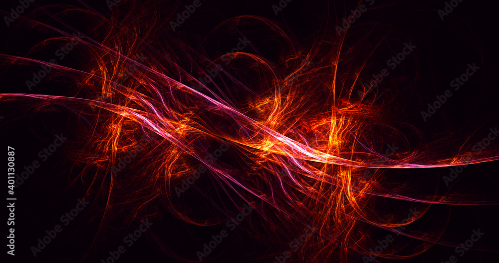 3D rendering abstract multicolor fractal light background