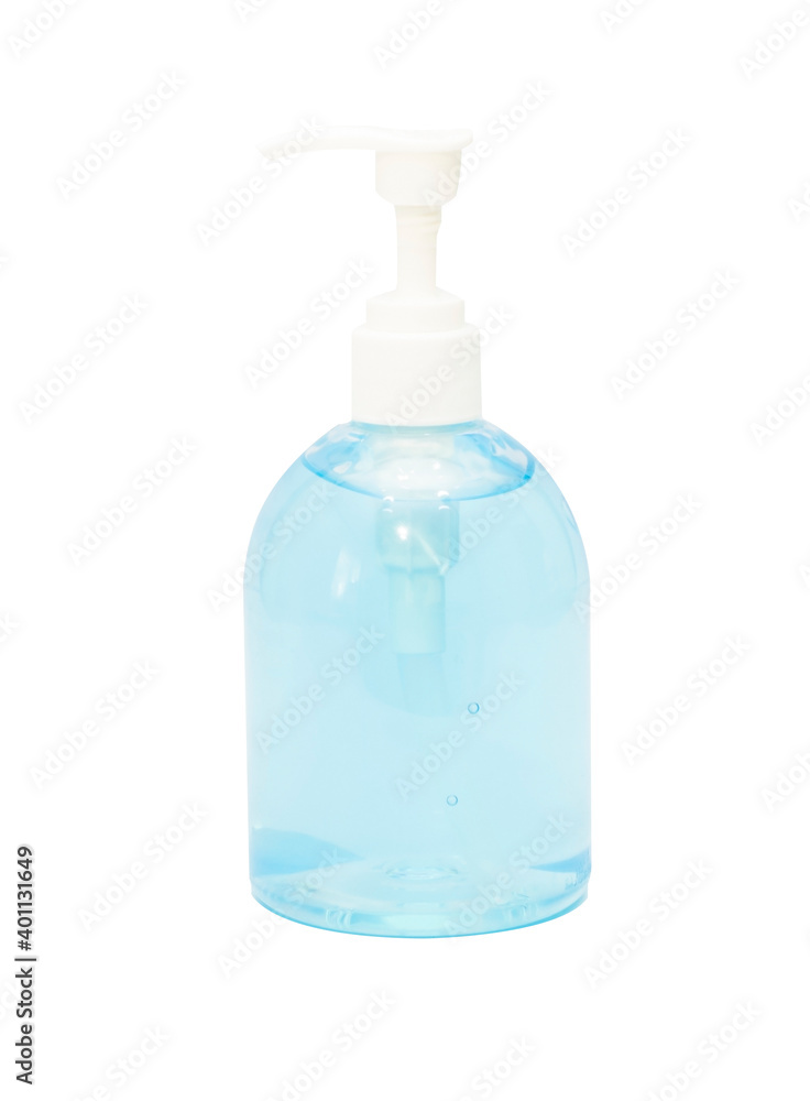 Pressing hand sanitizer on a white background. Pressing hand sanitizer on a white background.