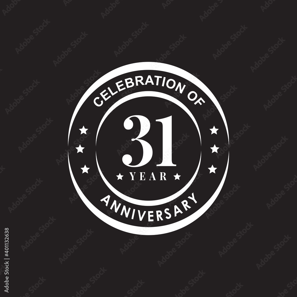 Fototapeta premium 31th year anniversary logo design template