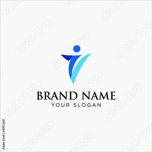 Leadership logo design. finance, community and non profit vector logo 