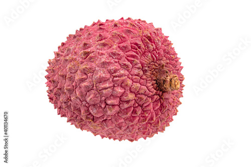 Fresh pink Lychee Isolated On White Background