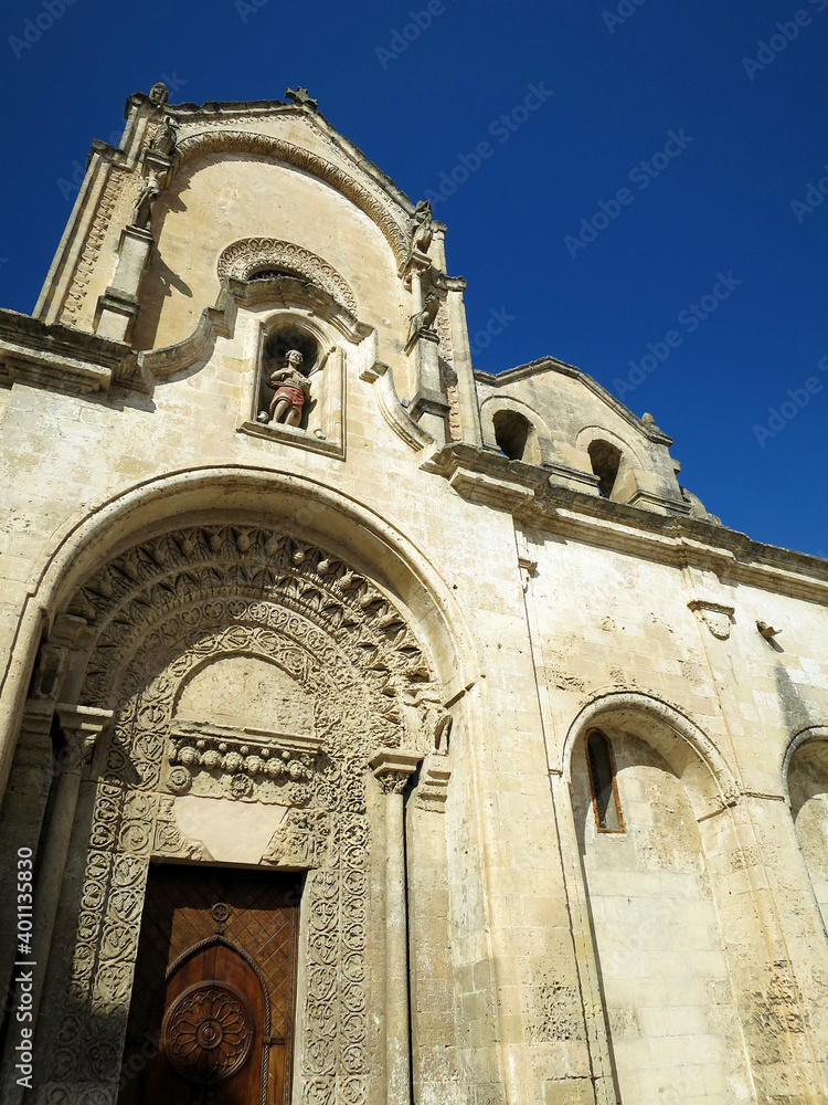 The Church of San Giovanni Battista (Church of Saint John Baptist) in Matera, ITALY