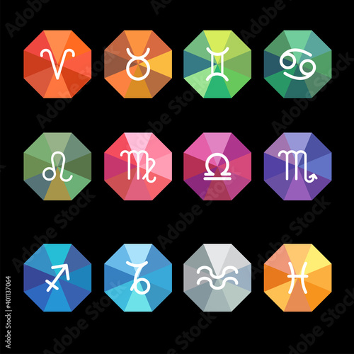 set of astrology sign