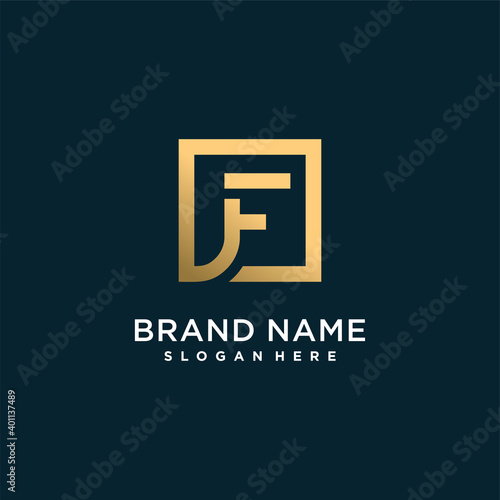 Golden letter logo for company or person with initial F, creative, editable, Premium Vector part 4