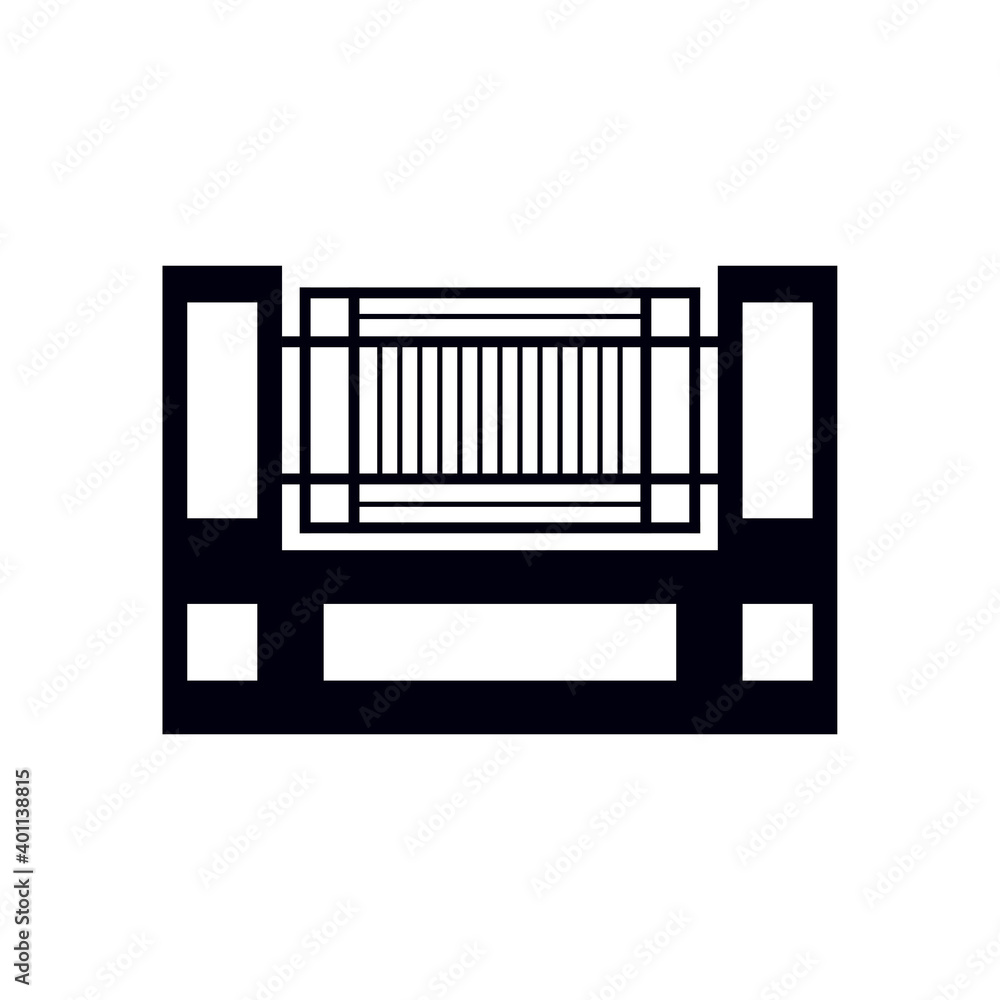 Fence gate icon design template vector isolated illustration Fence gate icon design template vector isolated illustration