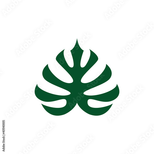 Monstera leaf icon design template vector isolated illustration