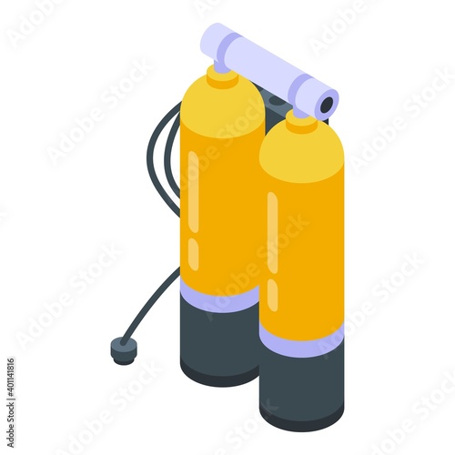 Diving oxygen balloons icon. Isometric of diving oxygen balloons vector icon for web design isolated on white background