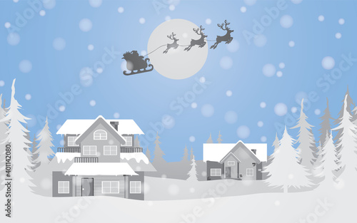 Merry Christmas vector illustration, Happy new year background. © iAmseki