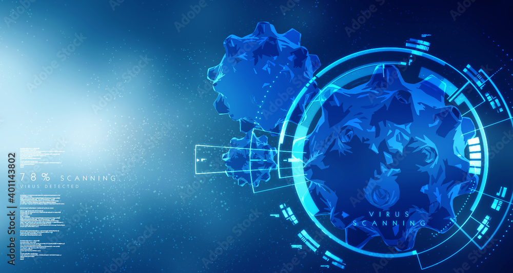Obraz premium Viruses causing infectious diseases, decreased immunity example: H1N1, HIV, FLU, AIDS. Virus abstract background