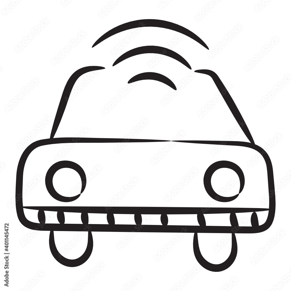 Doodle linear icon of smart car, ai automobile technology concept
Doodle linear icon of smart car, ai automobile technology concept