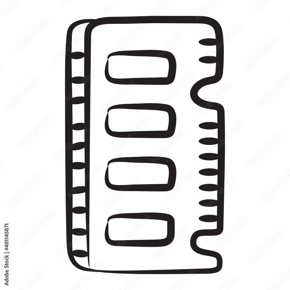 Trendy vector style of a RAM, random access memory Trendy vector style of a RAM, random access memory