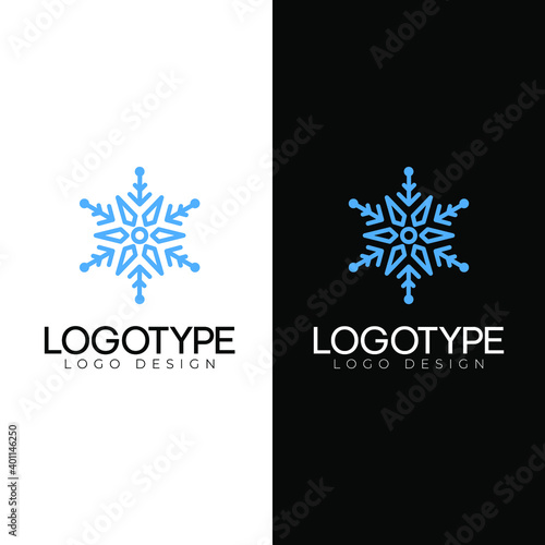 snow logo design frost logotype and icon vector template