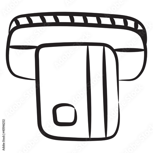 
Card payment or card withdrawal linear doodle icon
