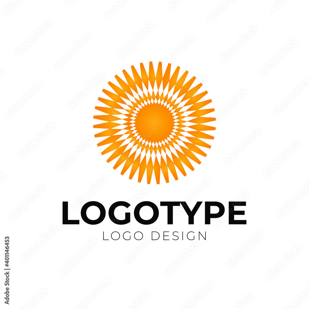 Fototapeta premium Floral sun logo design vector template