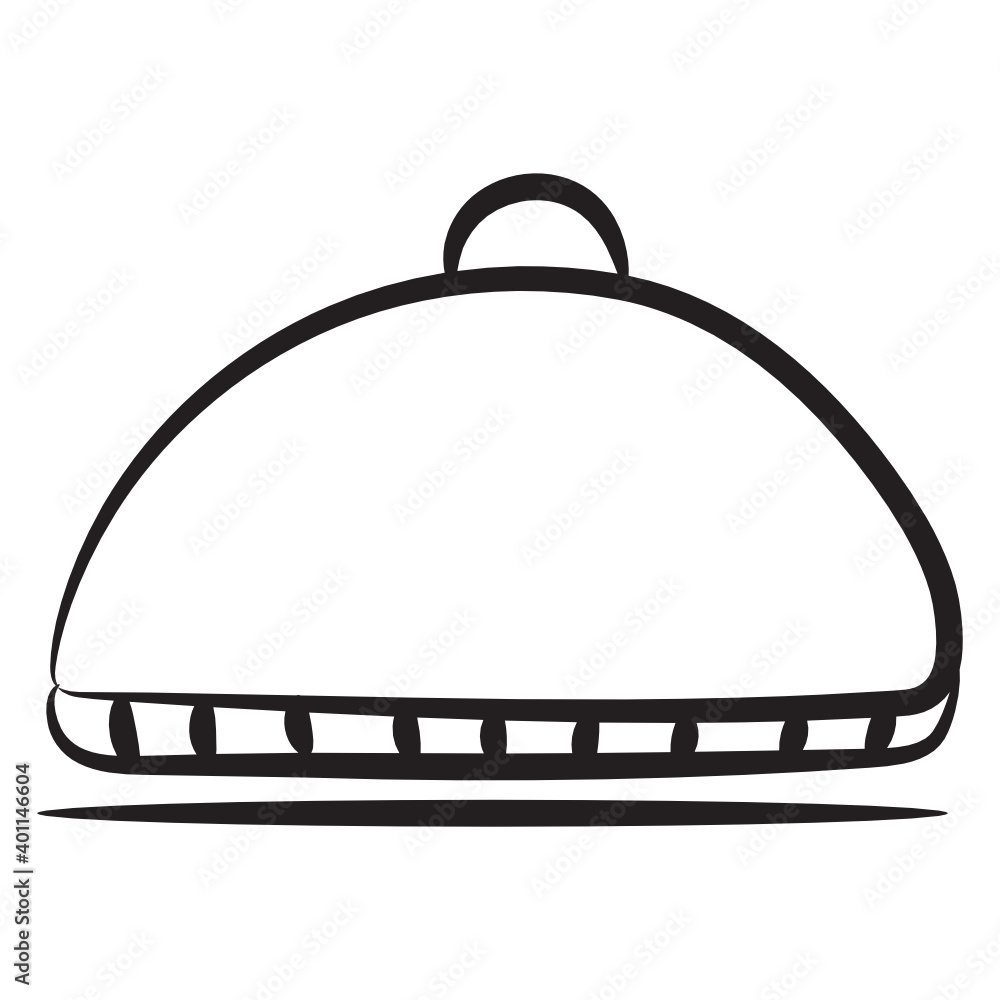 Cloche, food service doodle icon design
Cloche, food service doodle icon design