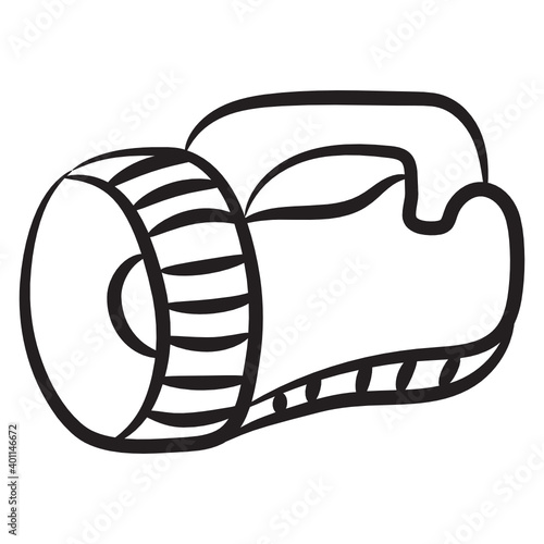 
A portable torch icon in doodle design

