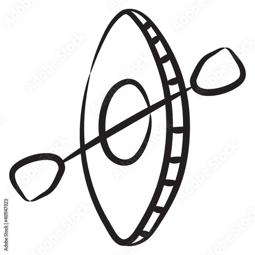 
Water activity adventure, rafting doodle icon
