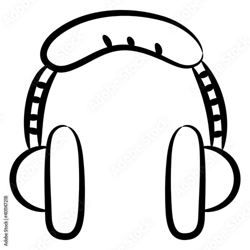 
Headphones vector style, listening audio gadget 
