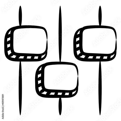 
Control sliders, doodle icon of adjustment 
