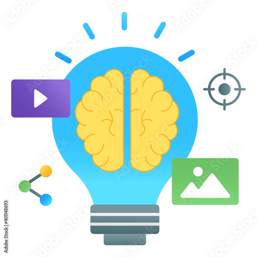 
Flat gradient vector of marketing idea, innovative media 
