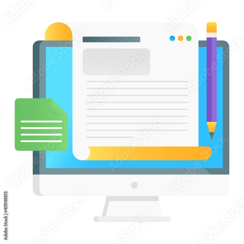 
Article writing, storytelling vector in flat gradient design
