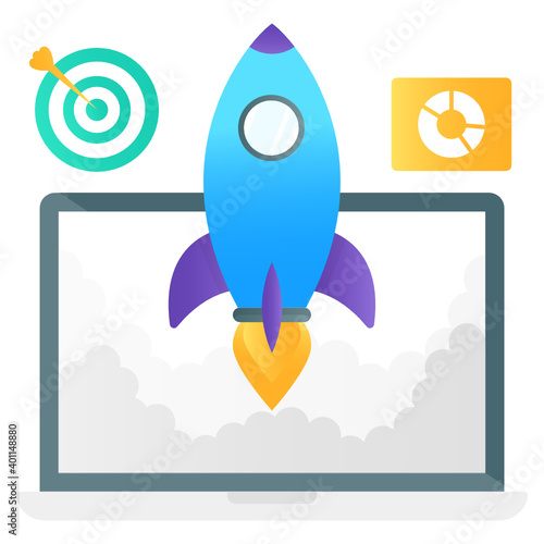 
Modern flat gradient vector of business startup 
