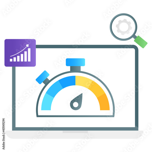 
Web speed test, seo performance gradient conceptual icon
