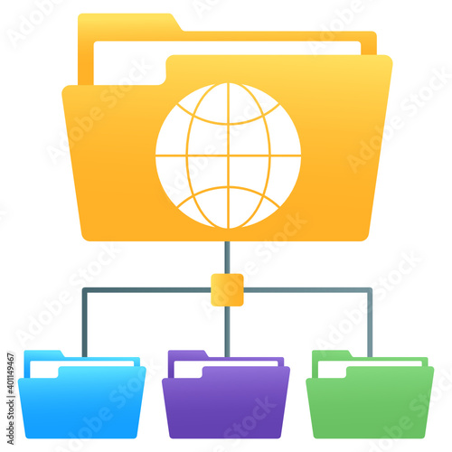
Flat gradient conceptual icon of folder structure in editable visual
