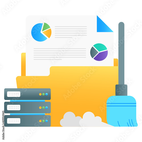 
Data cleaning vector, editable flat gradient style 

