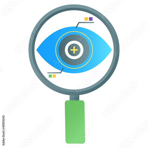 
Flat gradient vector of eye tracking, viewing analysis 
 photo