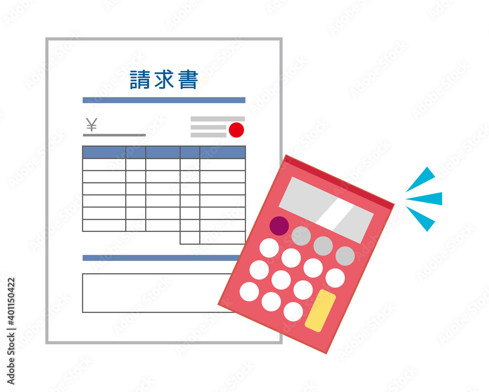 請求書のベクターイラスト 書類 判子 請求書のベクターイラスト 書類 判子