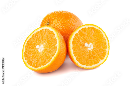 Fresh fruits  Oranges isolated on the white background  macro close up