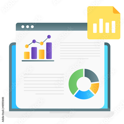 
vector of web analytics in gradient style, business infographic website 

