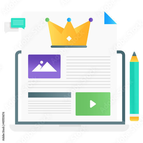 
Gradient vector of premium content, website rating concept
