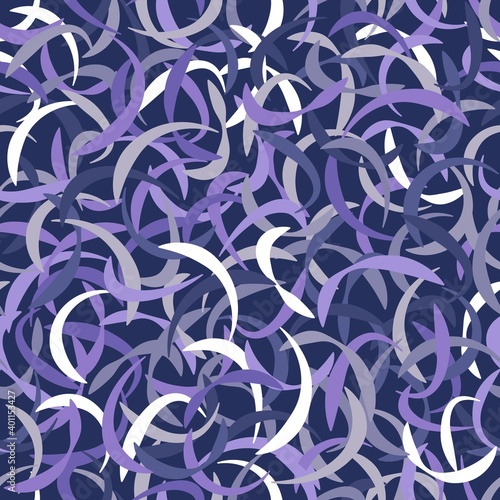 Seamless pattern with spirals drawn by hand with strict brush