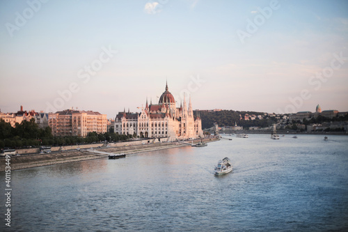 Beautiful city of budapest with the view of the Danube river