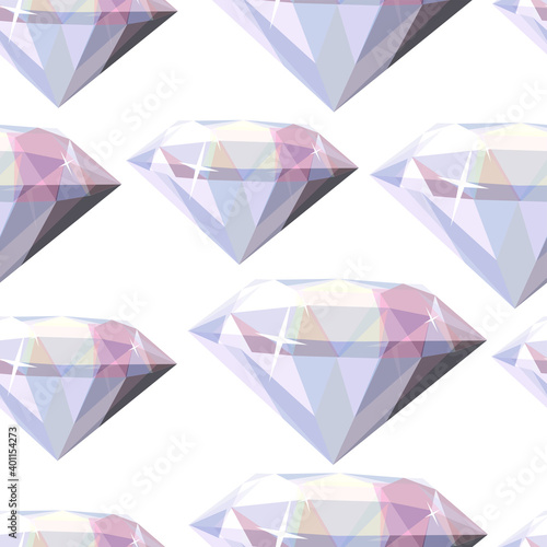 Seamless pattern with jewels. Endless texture for your design.