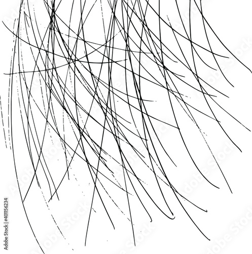 Lots of lines. Branches, hairs. Wool terns.