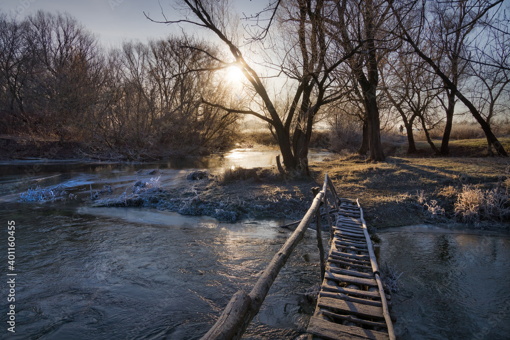 railroad in winter railroad in winter