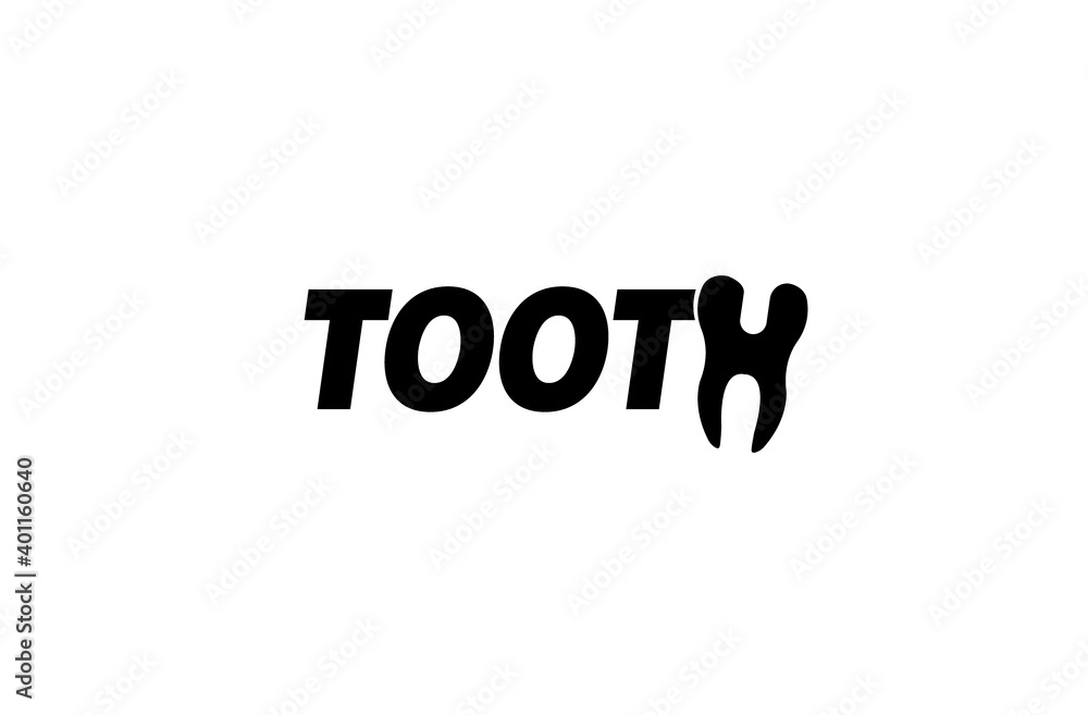 Modern logo design inside tooth text. Tooth logo vector template. Vector illustration, mark, logo for design. Modern logo design inside tooth text. Tooth logo vector template. Vector illustration, mark, logo for design.