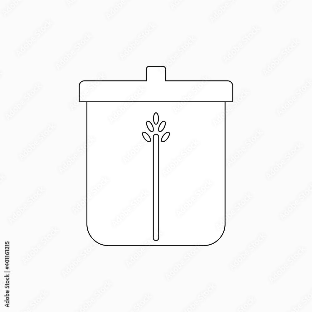 kitchen flour pot icon on white background kitchen flour pot icon on white background