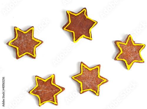 a cookie gold star on white	