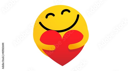 Face icons Emoji, heart emotions. Care. User experience happy. Love eyes emoticons.Vector Isolated flat illustration