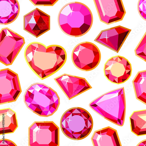Seamless pattern with jewels. Endless texture for your design.