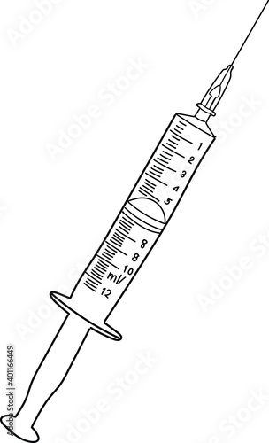 Syringe Medical Icon Vector Illustration.

