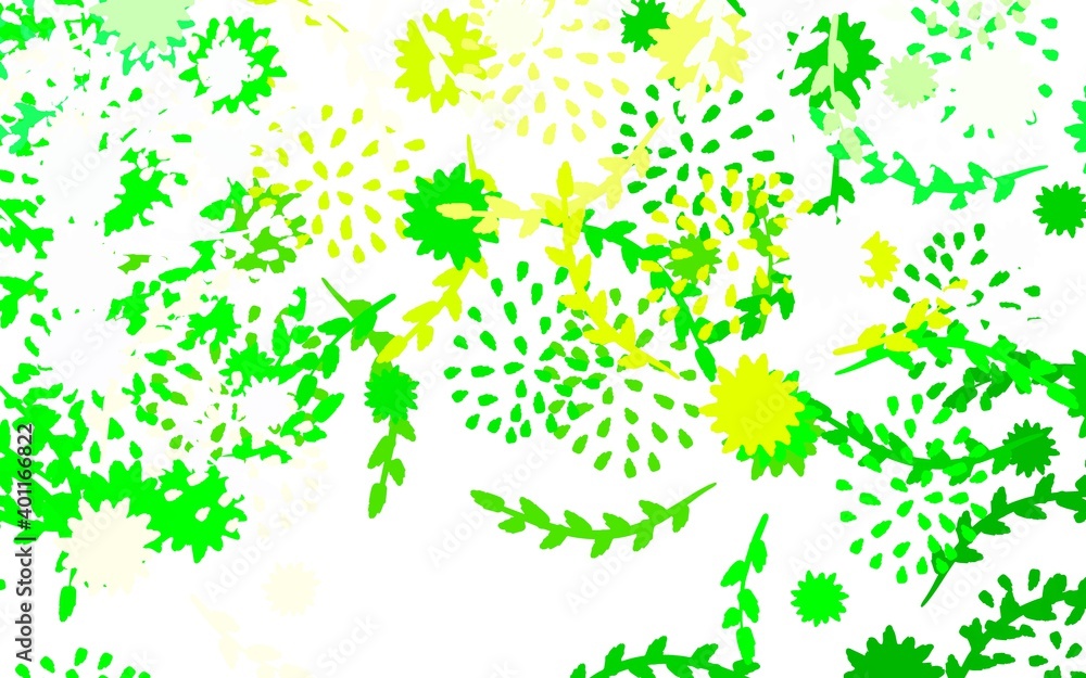 Light Green, Yellow vector natural background with flowers Light Green, Yellow vector natural background with flowers