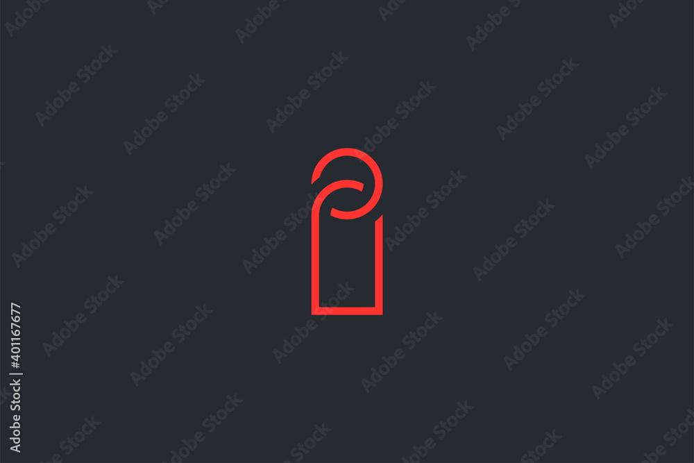 Fototapeta premium Minimal Modern Abstract Letter I Dark Background Logo Template