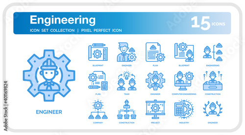 Engineering icons for web design, book, ads, app, project etc.