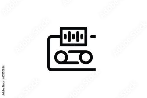 Record Studio Outline Icon - Cassette
